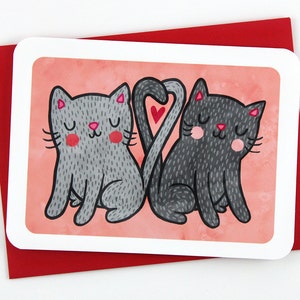 Kitties in Love - anniversary card valentine card friend cat valentine card her gift for her i love you card wife card cat lover valentine