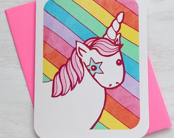 Unicorn Rainbow Magic Notecard