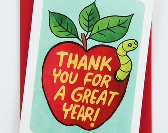 Thank You for a Great Year - Teacher thank you card, Teacher Appreciation, Bus Driver Appreciation card, Bus Driver Thank You Card