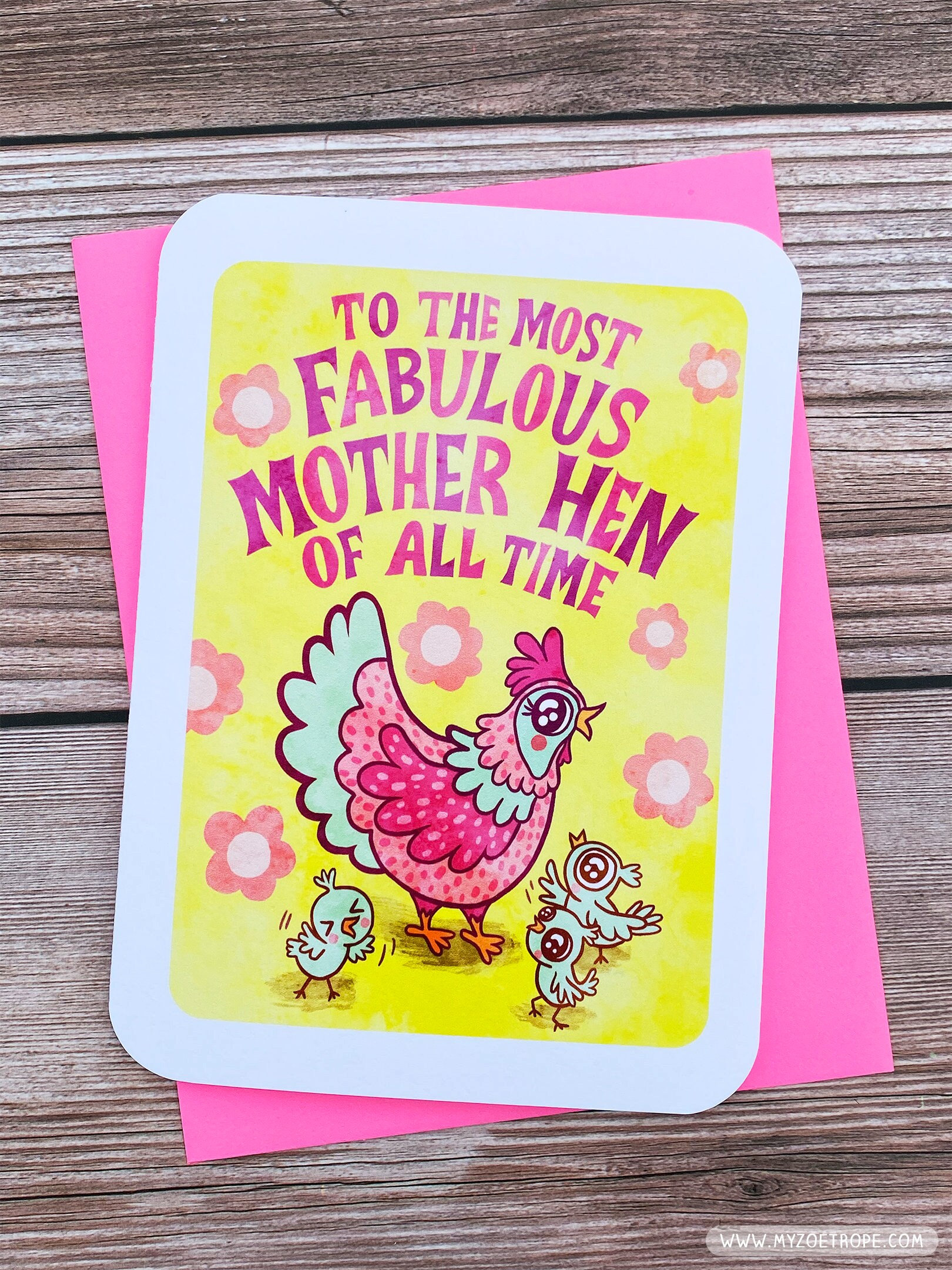 Fabulous Mother Hen -chicken Mother's Day Card for Mom Mothers Day