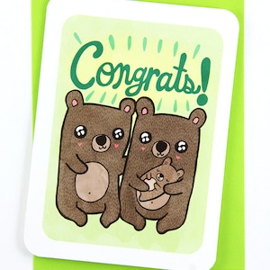 Congrats Baby Bear - New Baby Card - Gender Neutral