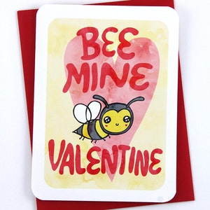 Bee Mine Valentine - Valentines day card funny valentine card boyfriend card husband card for girlfriend valentine puns cute valentine card