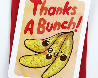 Thanks a bunch - Thank you Card, Appreciation Card, Gratitude Card