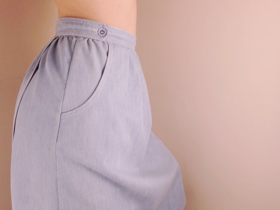 Vintage 70s Chambray Denim Wrap Skirt Medium