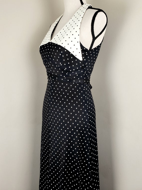 Kelly Arden 70s Vintage Silky Maxi Dress Big Coll… - image 7