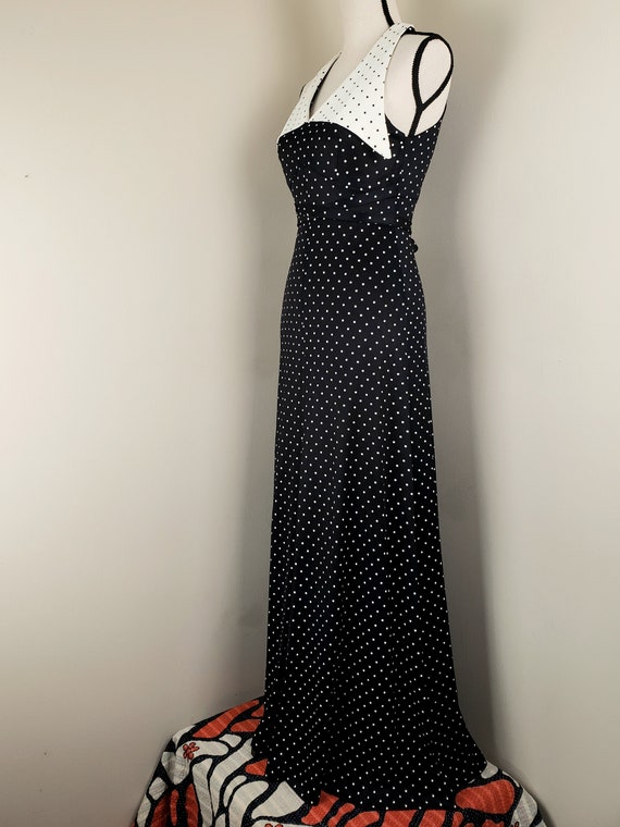 Kelly Arden 70s Vintage Silky Maxi Dress Big Coll… - image 6