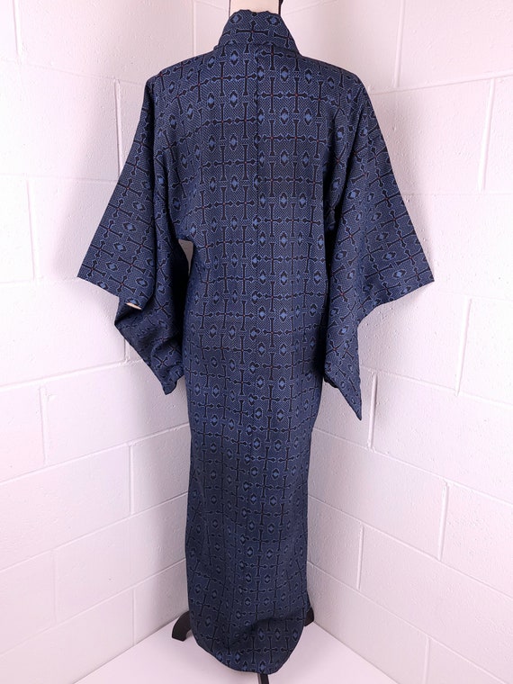 Vintage Embroidered Kimono Robe Full Length Lined… - image 8