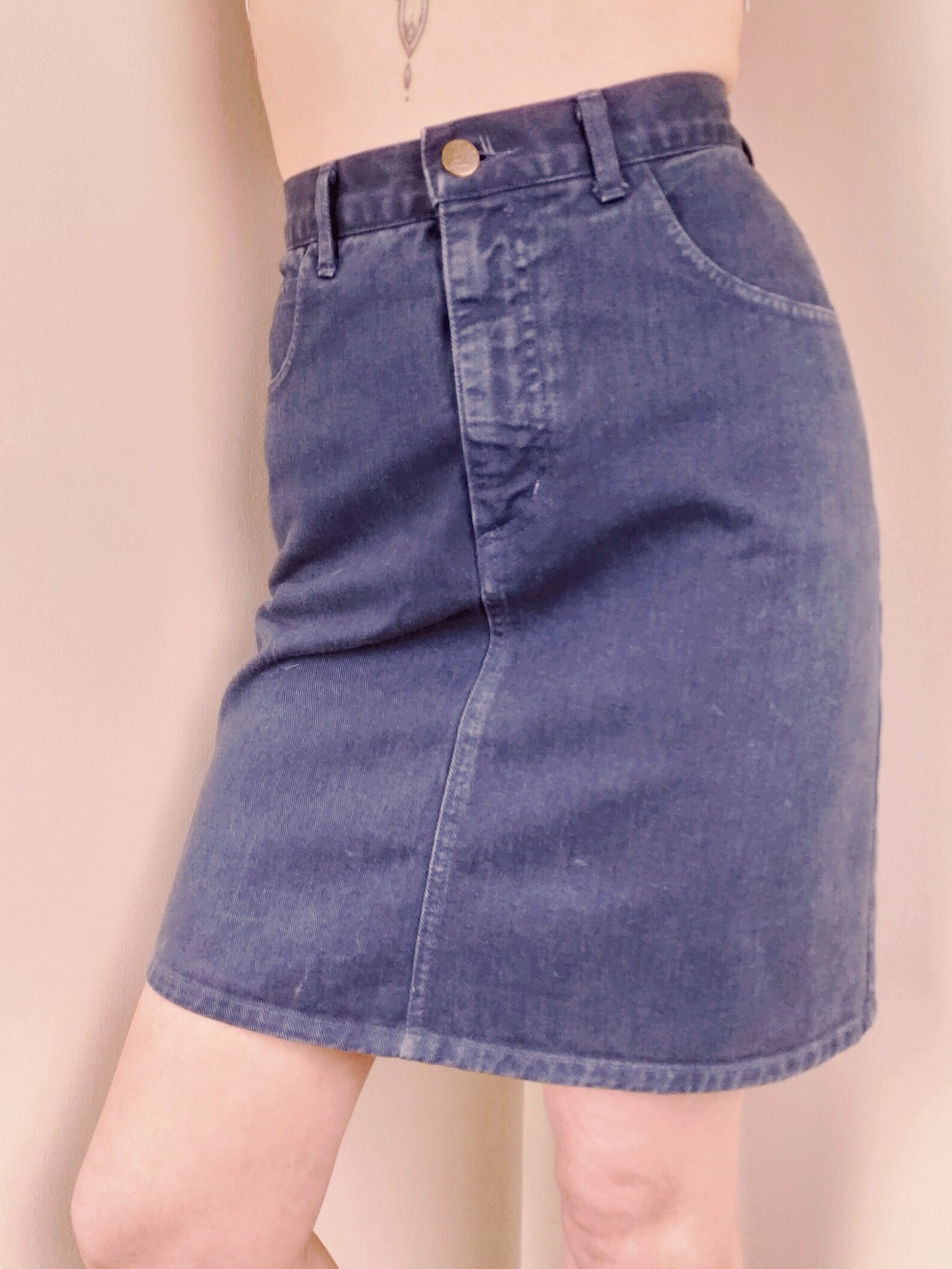 Guess Vintage 80s High Waist Denim Skirt Mid Length A Line | Etsy
