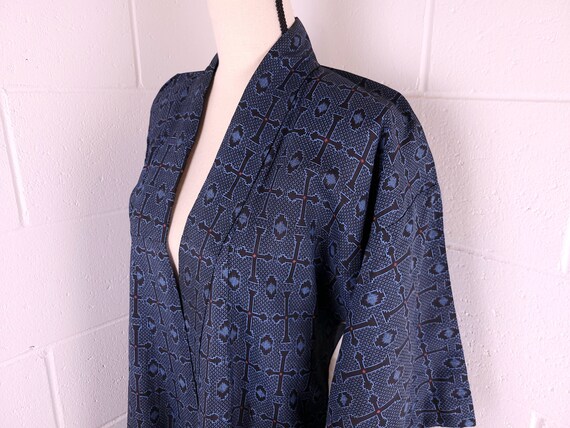 Vintage Embroidered Kimono Robe Full Length Lined… - image 7