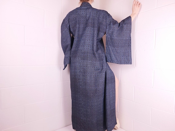 Vintage Embroidered Kimono Robe Full Length Lined… - image 2