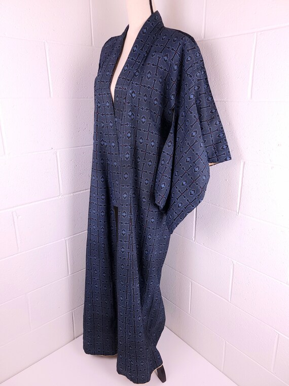 Vintage Embroidered Kimono Robe Full Length Lined… - image 6