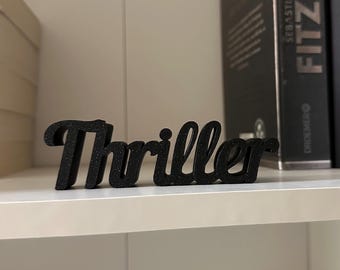 Thrillerletters gemaakt met 3D-print, cadeau voor boekenliefhebbers, boekendecoratie, decoratie voor de boekenplank