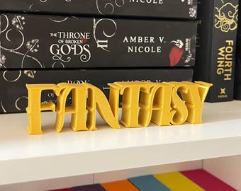 Fantasieletters gemaakt met 3D-print, cadeau voor boekenliefhebbers, boekendecoratie, decoratie voor de boekenplank