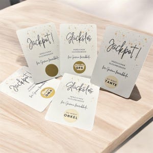 kraskaart | Jij wordt oma opa vader tante oom | Zwangerschapsaankondiging | Babyverrassingskaart | Jackpot | Gelukkige verrassing