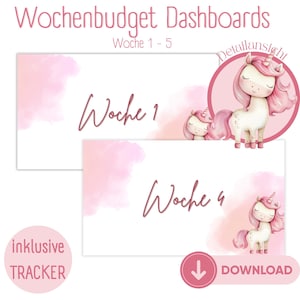 Wochenbudget | Deckblätter für A6 Budget Planer | Budget Binder | Sparen | Umschlagmethode | inkl. Tracker | Blanko Dashboards | download