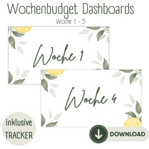 Wochenbudget | Deckblätter für A6 Budget Planer | Budget Binder | Sparen | Umschlagmethode | inkl. Tracker | Blanko Dashboards | download