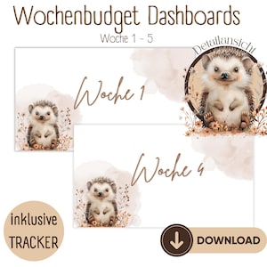 Wochenbudget | Deckblätter für A6 Budget Planer | Budget Binder | Sparen | Umschlagmethode | inkl. Tracker | Blanko Dashboards | download