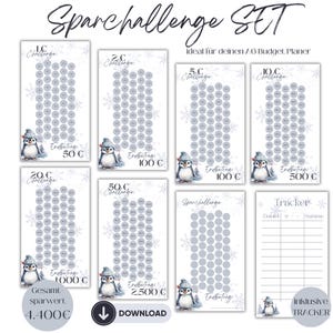 Savings Challenge Set | digital download | | Change Challenge | Budget Saving | Coin Saving Challenge | Budgeting A6 Binder | Savings Game | PDF