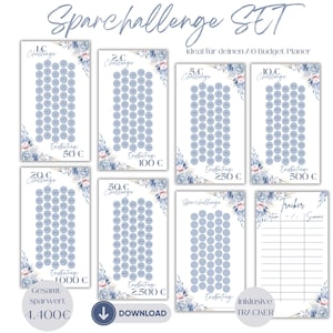 Savings Challenge Set | digital download | | Change Challenge | Budget Saving | Coin Saving Challenge | Budgeting A6 Binder | Savings Game | PDF