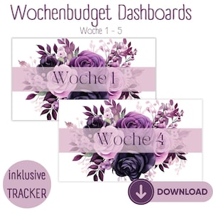 Wochenbudget | Deckblätter für A6 Budget Planer | Budget Binder | Sparen | Umschlagmethode | inkl. Tracker | Blanko Dashboards | download