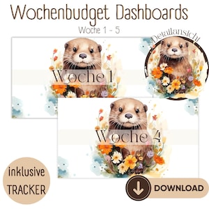 Wochenbudget | Deckblätter für A6 Budget Planer | Budget Binder | Sparen | Umschlagmethode | inkl. Tracker | Blanko Dashboards | download