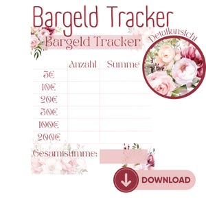 Cash Tracker for Budget Planner A6 or Envelope Method | Cash Stuffing | Budgeting Accessories | Accessory Dashboards A6 | Budget Planning
