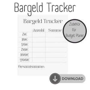 Cash Tracker for Budget Planner A6 or Envelope Method | Cash Stuffing | Budgeting Accessories | Accessory Dashboards A6 | Budget Planning