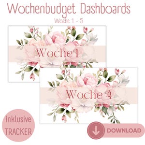 Wochenbudget | Deckblätter für A6 Budget Planer | Budget Binder | Sparen | Umschlagmethode | inkl. Tracker | Blanko Dashboards | download