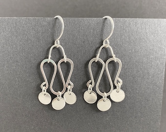 Boho sterling silver dangly chandelier earrings