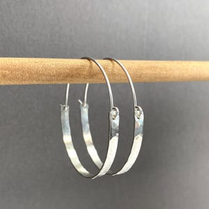 Sterling Silver Boho Hoop Earrings, Medium to Large, Made To Order