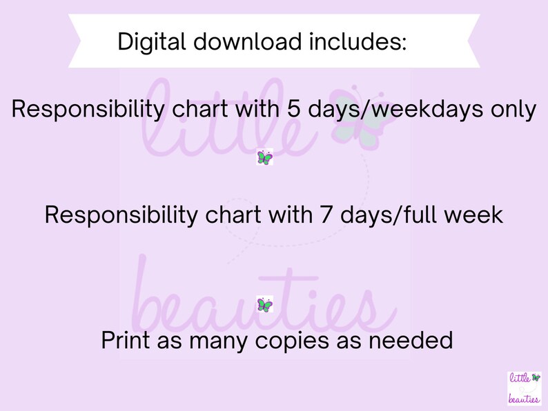 Daily Responsibility Chart for Kids, Printable Chore Chart, Daily ...