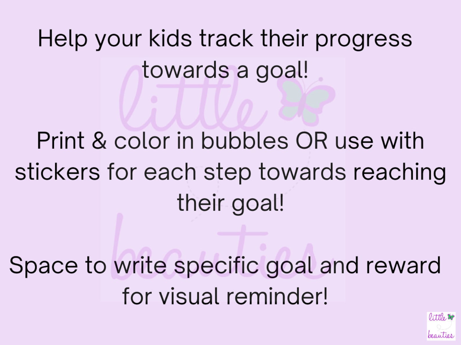 Goal Chart for Kids, Reward Chart for Kids, Printable Goal &amp; Reward ...
