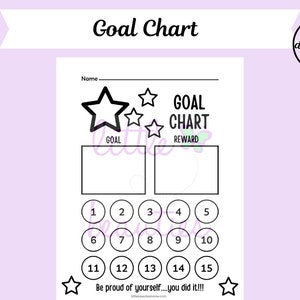 Goal Chart for Kids, Reward Chart for Kids, Printable Goal & Reward Chart, Kids&#39; Goal Tracker, Chore Chart for Kids, Sticker Chart for Kids