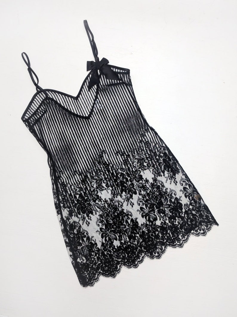 Dentelle black lace slip French lace slips black slip dress Etsy