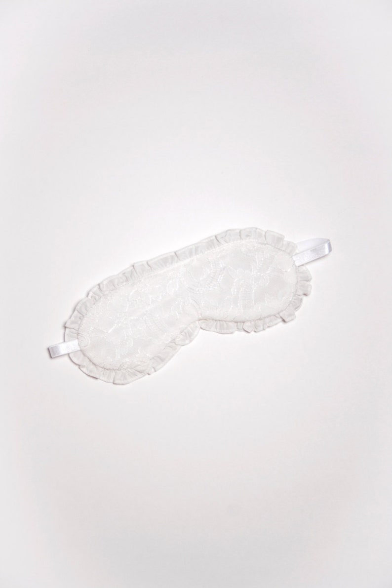 Ruffled silk sleep mask with lace overlay sexy soft eye mask Etsy