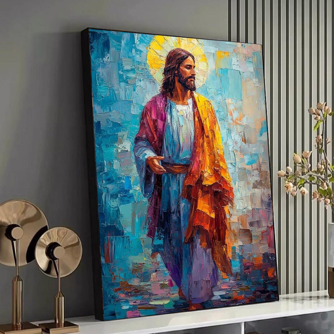 Inspirational Jesus Christ Canvas Wall Art, Modern Religious Painting ...