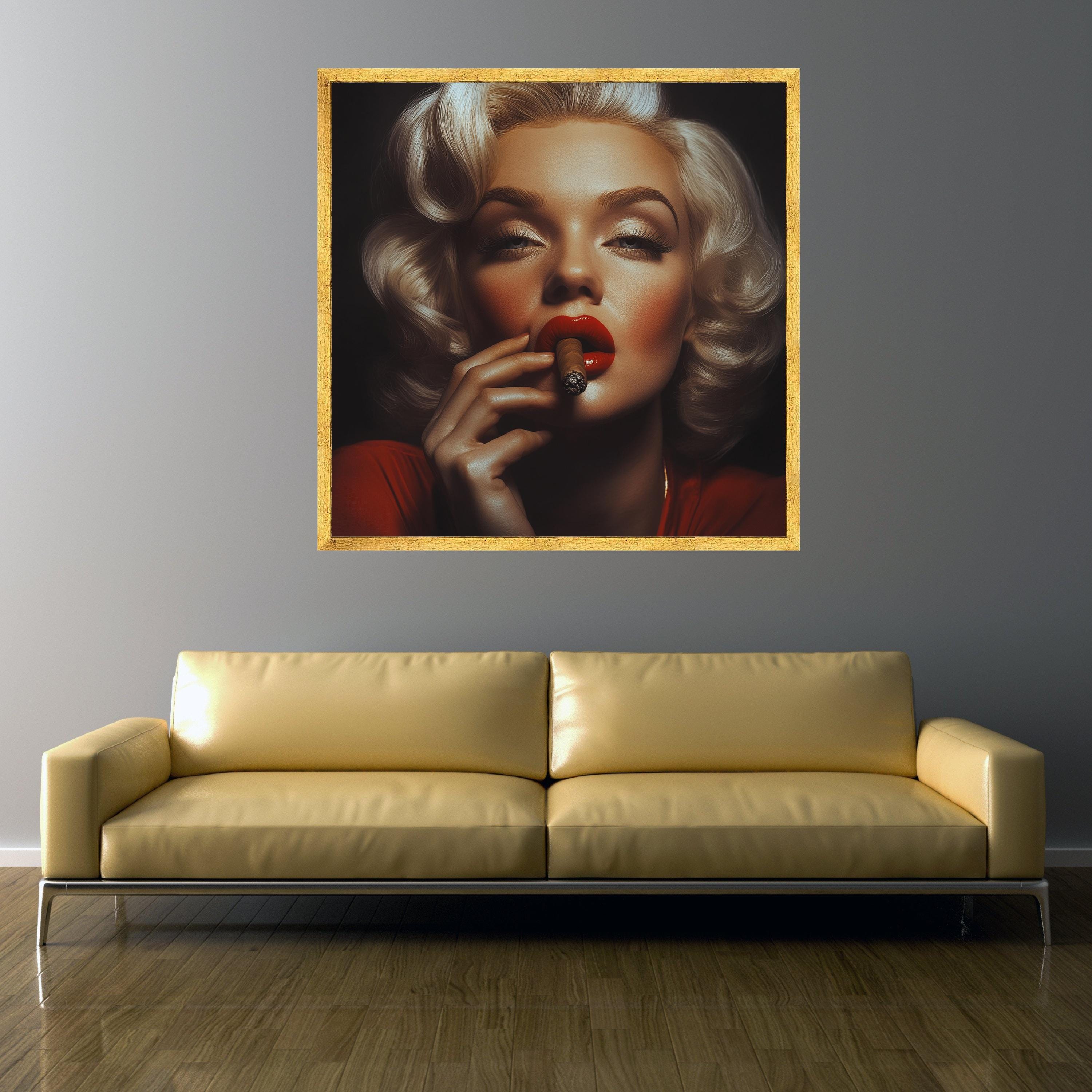 Marilyn Monroe Inspired Vintage Hollywood Glam Woman Portrait Wall Art ...