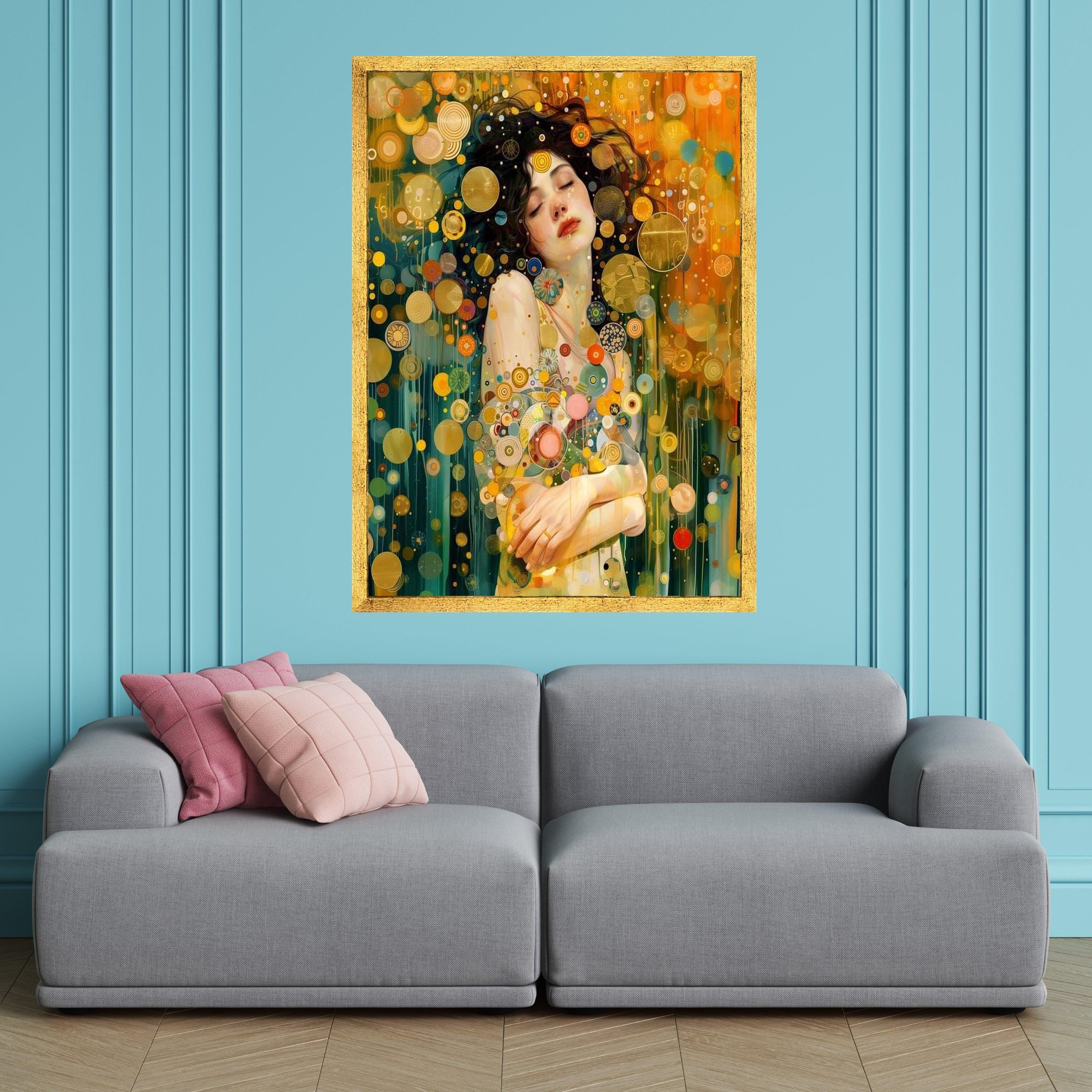 Gustav Klimt Abstract Woman Portrait Canvas, Modern Artistic Wall Art ...