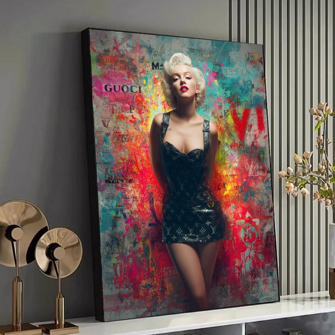 Retro Glamour Woman Canvas Wall Art, Vintage Fashion Portrait, Pop Art ...