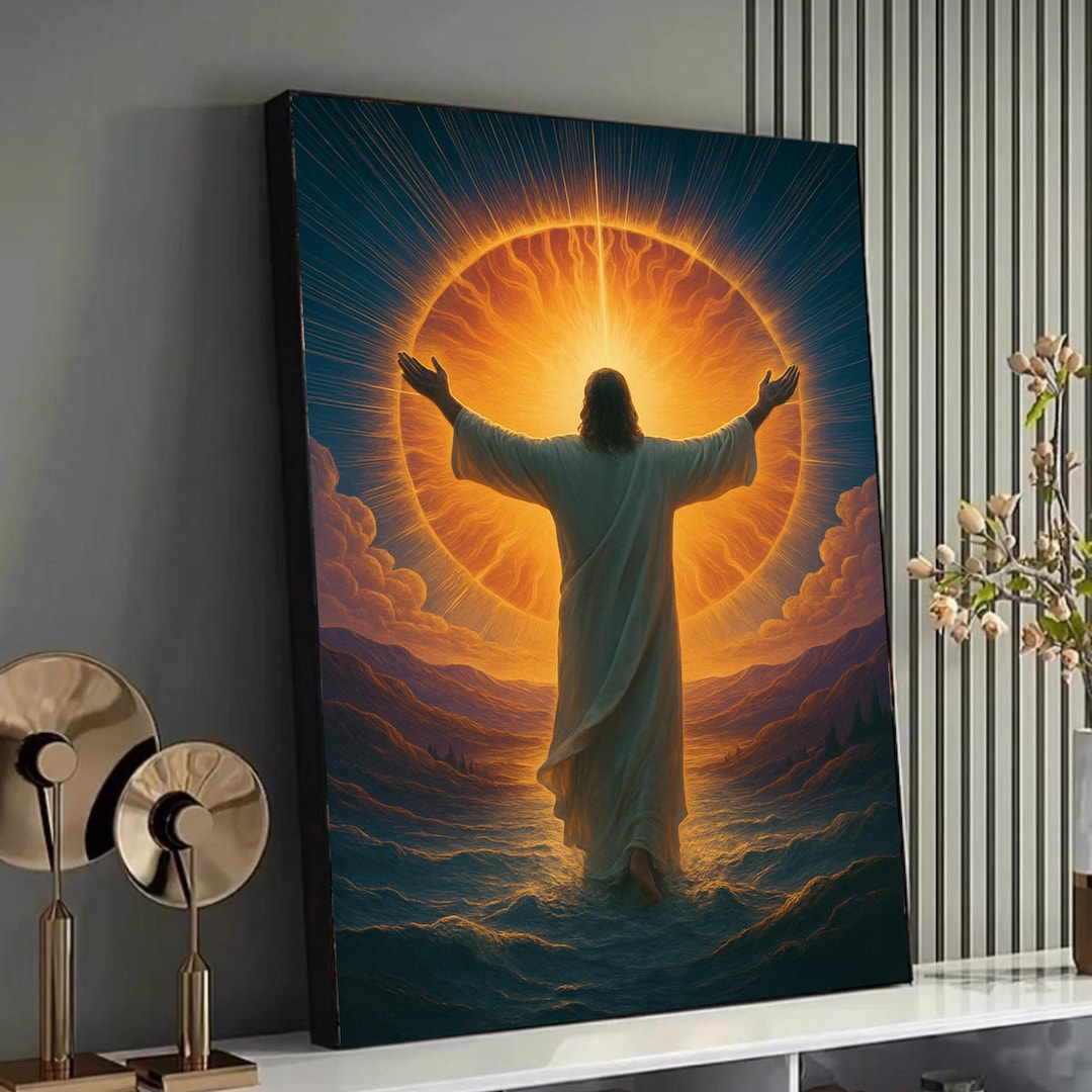 Jesus Christ Divine Light Christian Wall Art Canvas Print, Ascension ...