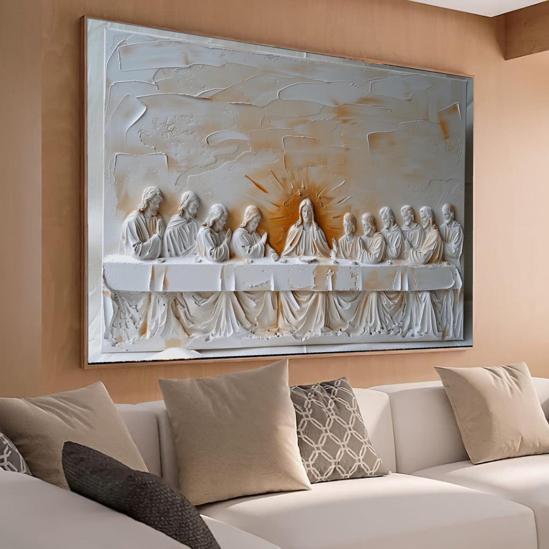 The Last Supper Canvas Wall Art, Biblical Jesus and Disciples ...