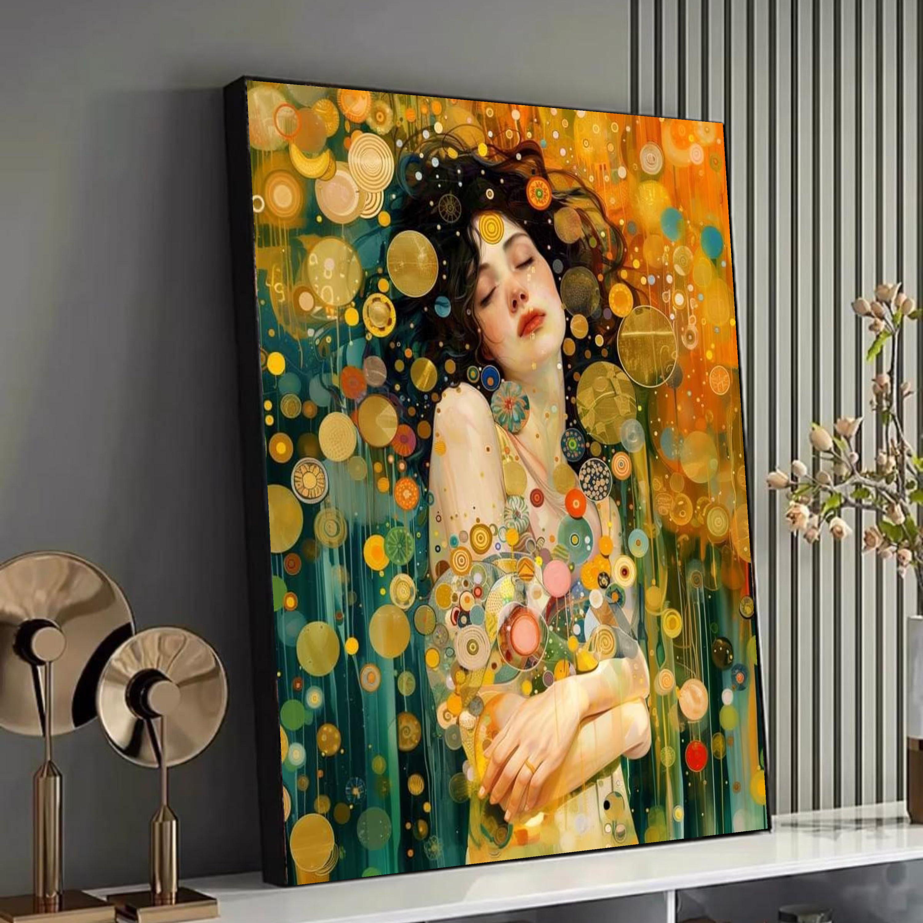 Gustav Klimt Abstract Woman Portrait Canvas, Modern Artistic Wall Art ...