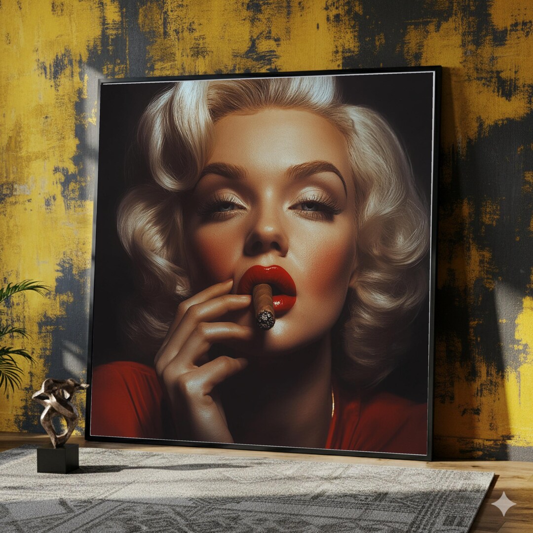Marilyn Monroe Inspired Vintage Hollywood Glam Woman Portrait Wall Art ...