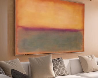 Abstract Color Field Canvas Wall Art, Mark Rothko Style, Modern Minimalist Canvas, Warm Earth Tone Painting, Ready to Hang Home Decor