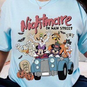 Vintage Mickey And Friends Nightmare On Main Street Shirt, Disneyland Halloween Tshirt, Mickeys Not So Scary Halloween Party, Spooky Season