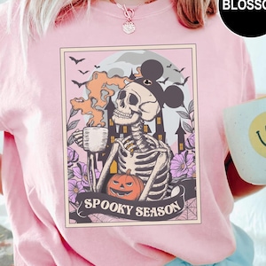 Mickey Skeleton Coffee Shirts, Stay Spooky Shirt, Vintage Disney Skeleton Sweatshirt, Disney Spooky Shirt, Disney Pumpkin Halloween Shirt