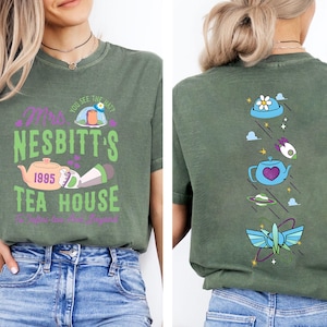 Cute 2-Sided Buzz Lightyear Mrs Nesbitt’S Tea House To Infinity And Beyond Shirt, Disney Pixar Toy Story Tshirt, Disneyland Family 2025 Trip