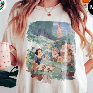 Retro 90s Disney Snow White Comfort Colors Shirt, Vintage Snow White and The Seven Dwarfs Tee, Disney Character Shirts, Disney Trip Tshirt