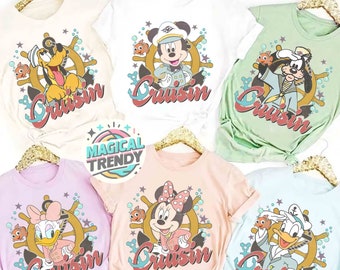 Vintage Disney Cruise Line Shirt, Mickey & Friends Cruising Tshirt, Best Cruise Ever Shirts, The Magic Kingdom, Disney Family Cruise Tee