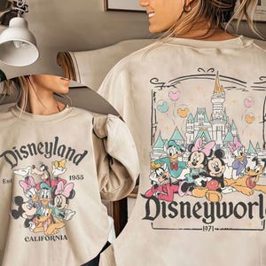 Retro 2-Sided Disneyland California Est 1955 Shirt, Mickey And Friends Vintage Tshirt, Disneyland Family Vacation Trip Shirts, Magic Kingdom
